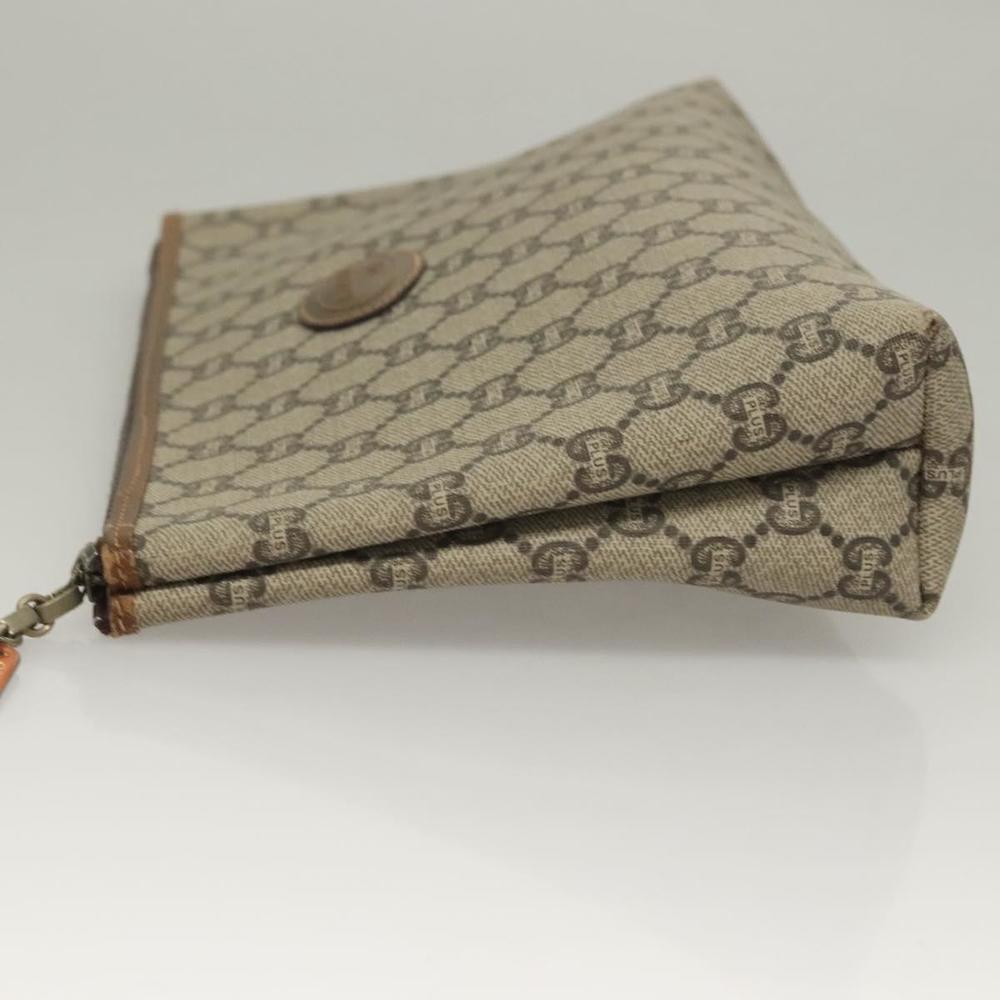GUCCI GG Plus Supreme Clutch Bag PVC Beige Gold Auth fm4810 - Picture 5 of 16